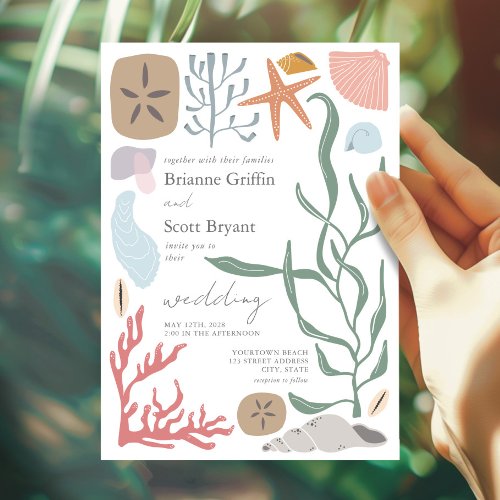 Boho Under Sea Nautical Wedding Invitation