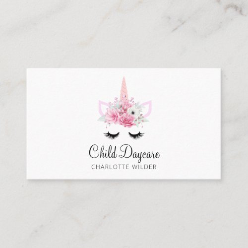 Boho Unicorn Child Daycare Business Card