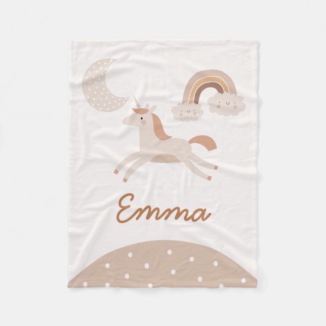 Boho Unicorn Custom Name Blanket (Front)