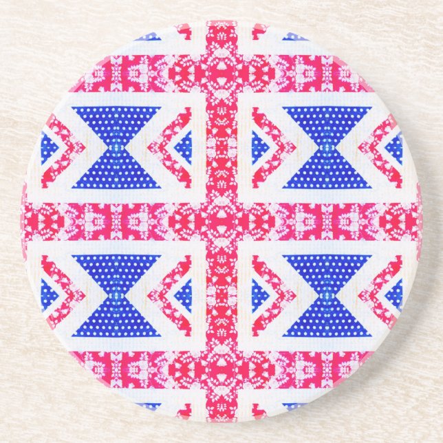 boho union jack drink coaster (Front)