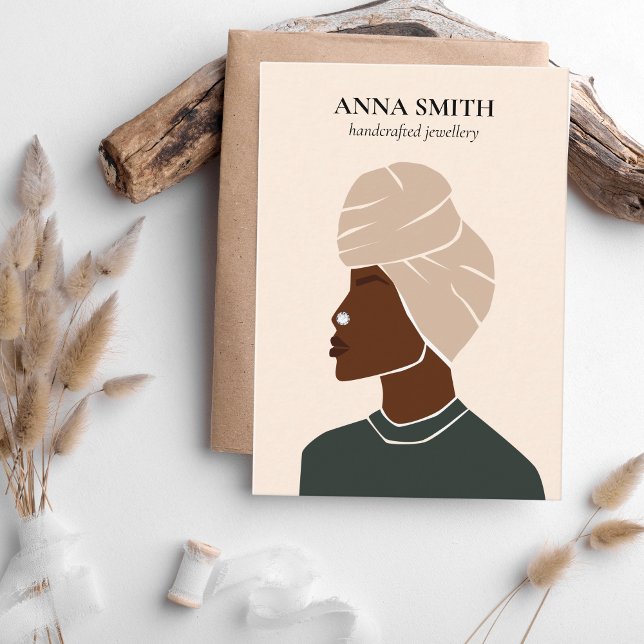 Boho unique Inclusive Woman Nose Piercing Display Business Card (Creator Uploaded)