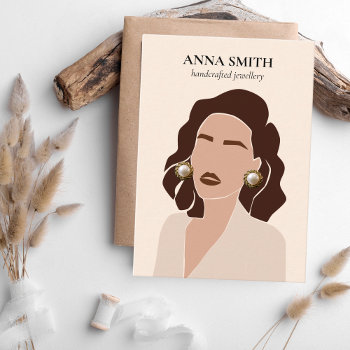 Boho Unique Inclusive Woman Stud Earring Display Business Card by SleepyKoala at Zazzle