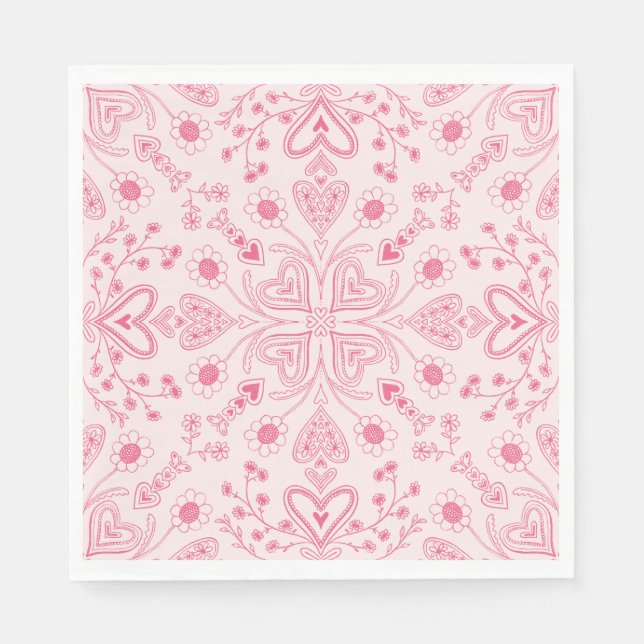 Boho Valentine Garden  Napkins (Front)