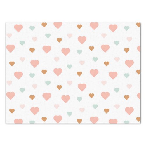 Boho Valentines Day pastel love hearts Wrapping P Tissue Paper