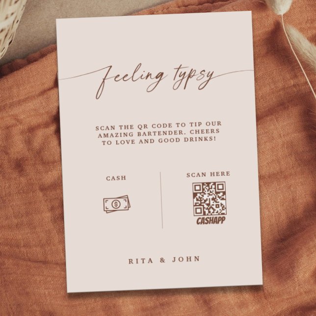Boho Venmo Tip Your Bartender Wedding Sign (Creator Uploaded)
