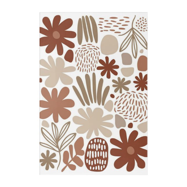 Boho Vibes: Earthy Neutrals Acrylic Print (Front)