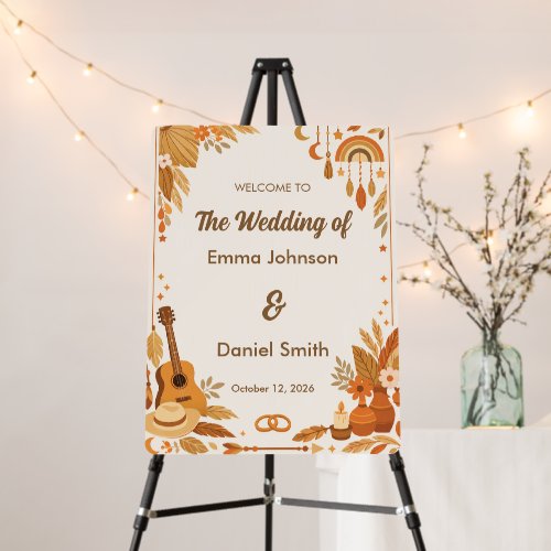 Boho Vibes Wedding Welcome Sign