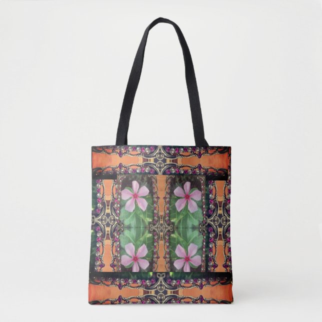 Boho Vibrant Digital 3D Floral Elegance Stylish Tote Bag (Front)