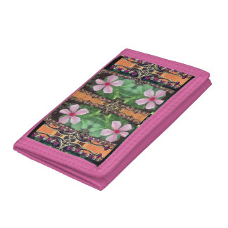 Boho Vibrant Digital 3D Floral Elegance Stylish Trifold Wallet