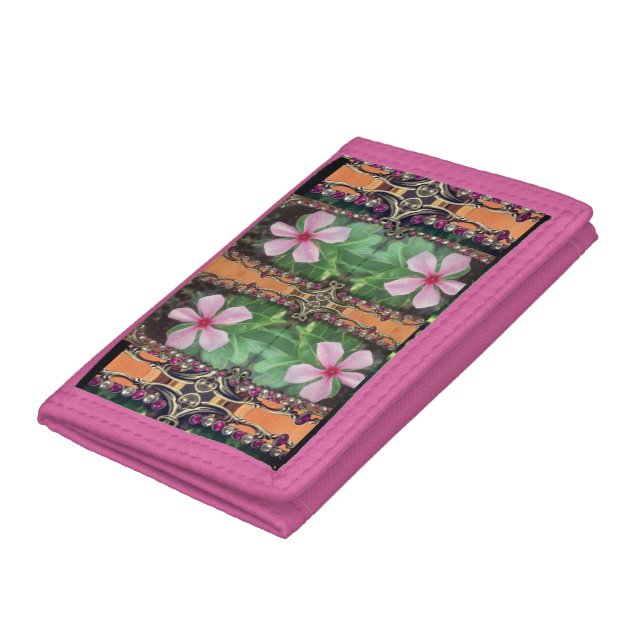 Boho Vibrant Digital 3D Floral Elegance Stylish Trifold Wallet (Bottom)