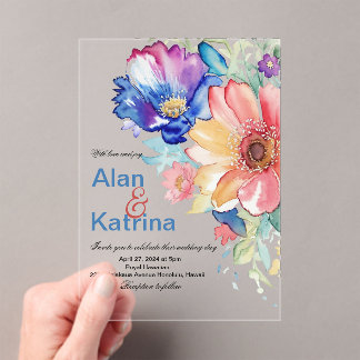 Boho Vibrant Flowers Invitation