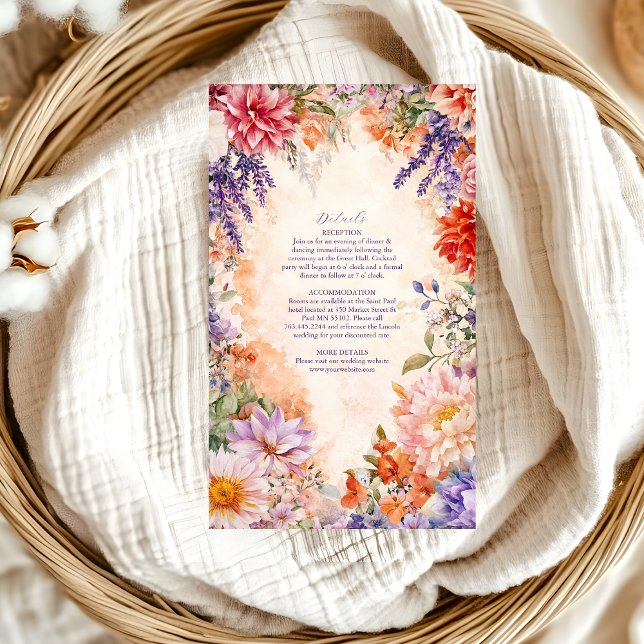 Boho Victorian Royal Floral Wedding  Enclosure Card (Creator Uploaded)