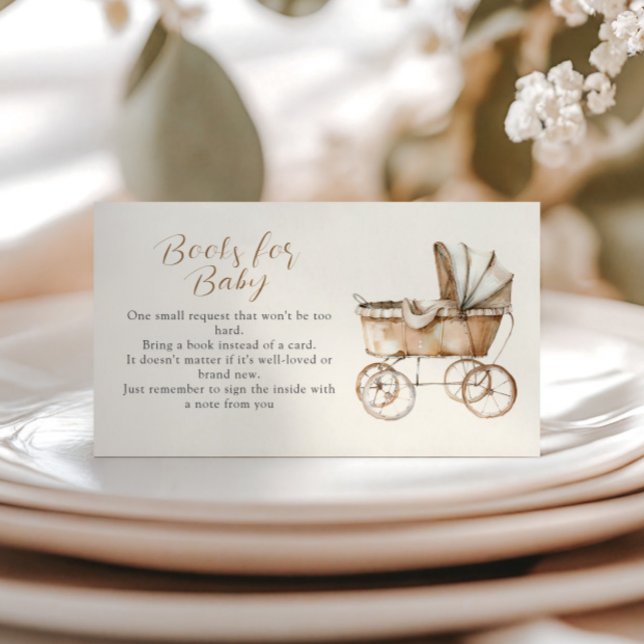 Boho Vintage Baby Carriage Books for Baby Enclosure Card (Creator Uploaded)