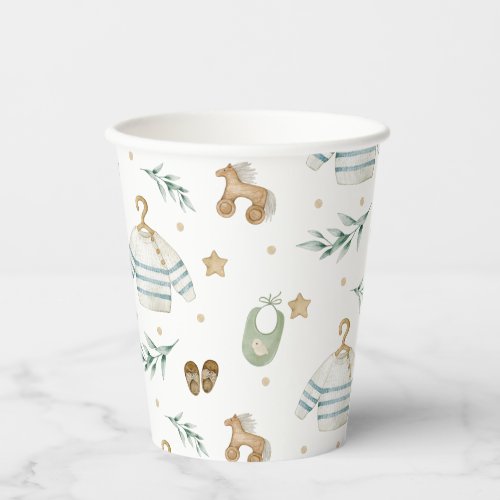 Boho Vintage Baby Pattern Paper Cups