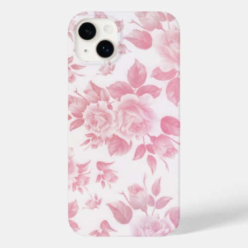 Boho vintage country chic white pink roses floral  Case_Mate iPhone 14 plus case