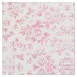 Boho vintage country chic white pink roses floral fabric