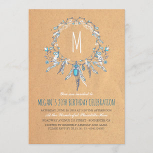 Boho Vintage Dreamcather Birthday Party Invitation
