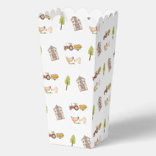 Boho Vintage Farmer Tractor Pattern Baby Shower Favor Boxes