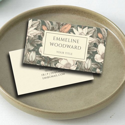 Boho Vintage Floral Botanical Business Card