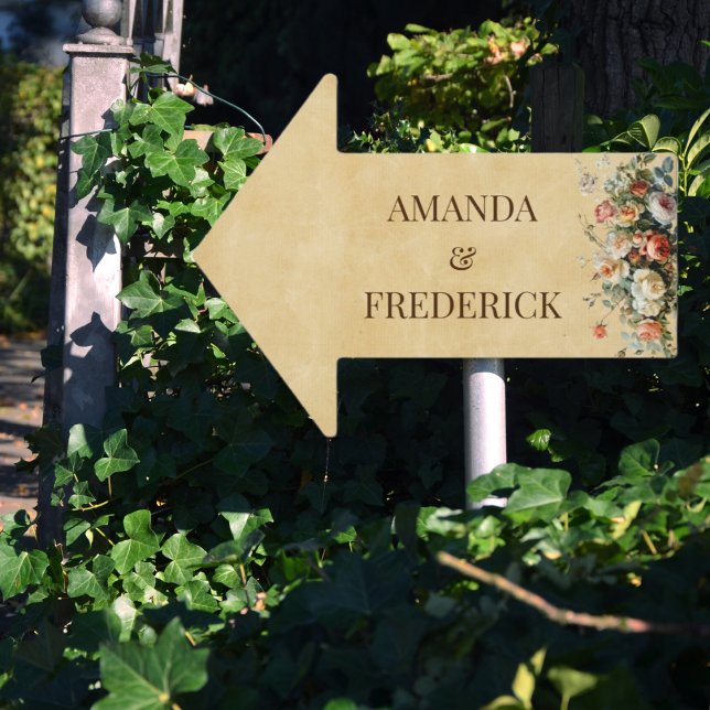 Boho vintage floral garden arrow wedding  sign (Creator Uploaded)