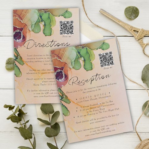 Boho Vintage Floral Wedding Information Card
