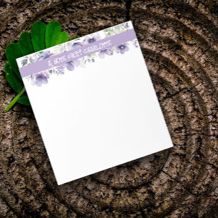 Boho vintage lavender wildflower watercolor notepad