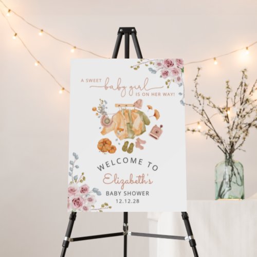 Boho Vintage Outfit Baby Shower Welcome Foam Board