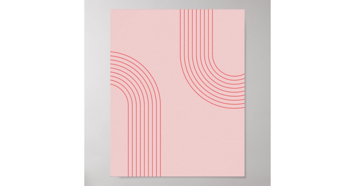 Boho Vintage Pink and Red Rainbow Arch 3 Poster | Zazzle