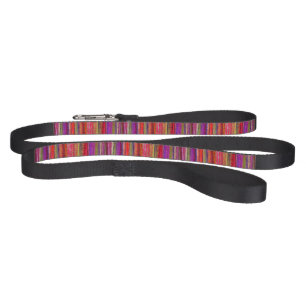 Boho Vintage Red Violet Stripes - Pet Leash