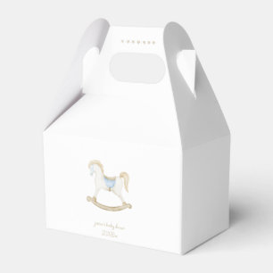 Boho Vintage Rocking Horse Cowboy Baby Shower Favor Boxes