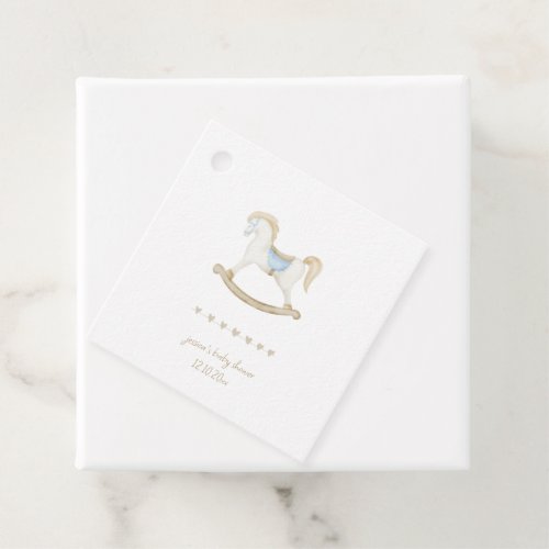 Boho Vintage Rocking Horse Cowboy Baby Shower Favor Tags