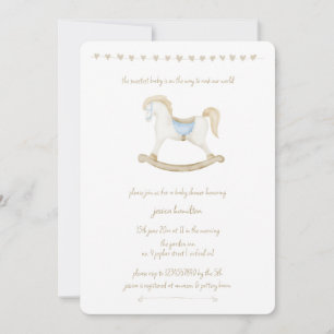 Boho Vintage Rocking Horse Cowboy Baby Shower Invitation