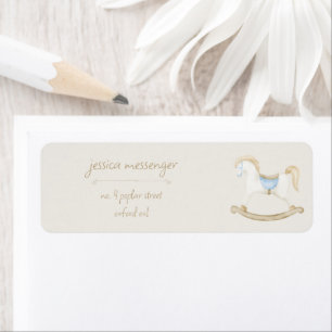 Boho Vintage Rocking Horse Cowboy Baby Shower Label