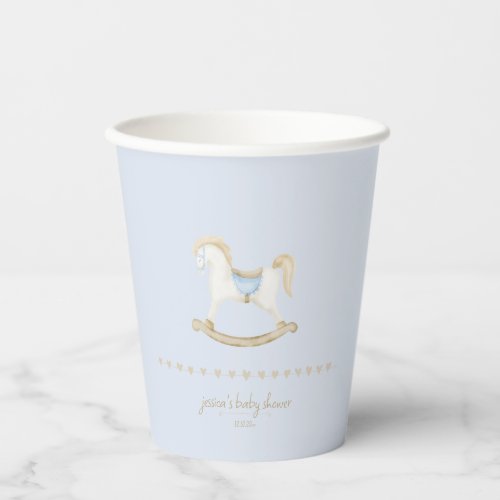 Boho Vintage Rocking Horse Cowboy Baby Shower Paper Cups