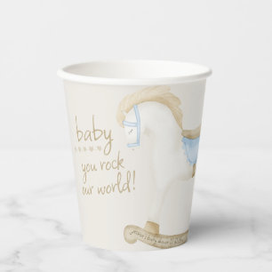 Boho Vintage Rocking Horse Cowboy Baby Shower Paper Cups