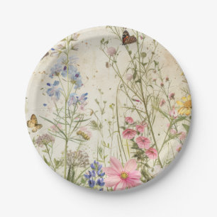 Boho Vintage Wildflower Baby Shower  Paper Plates