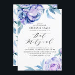 Boho Violet Watercolor Peonies Floral Bat Mitzvah Invitation<br><div class="desc">Purple floral bat mitzvah invitation featuring watercolor peony flowers with matching floral pattern. Personalize by adding your own details. This peony invitation is perfect for any bat mitzvah theme and season.</div>