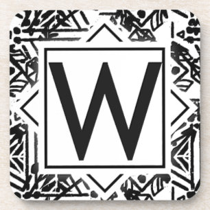 Boho W Monogram Coaster