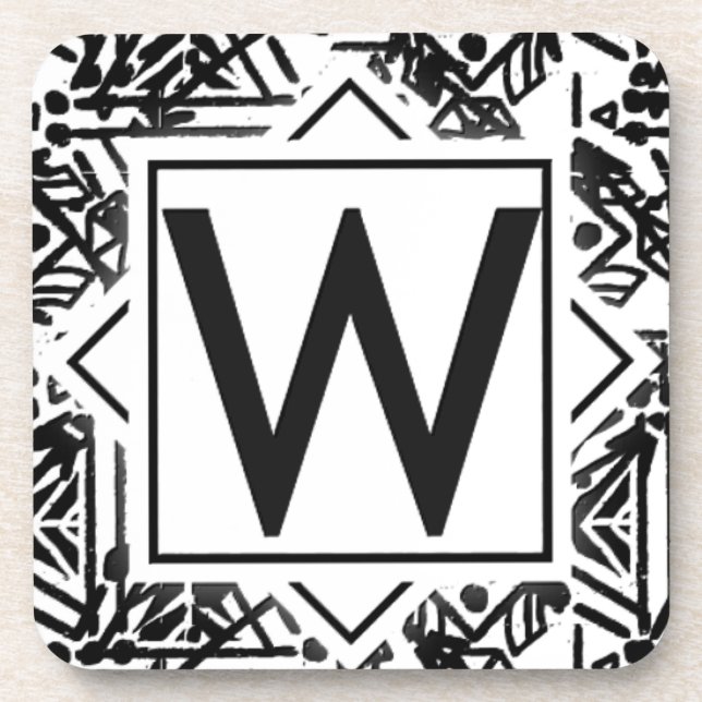 Boho W Monogram Coaster (Front)