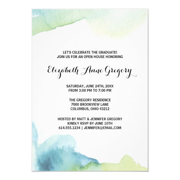 Boho Watercolor 2018 Calligraphy Photo Graduation Card
