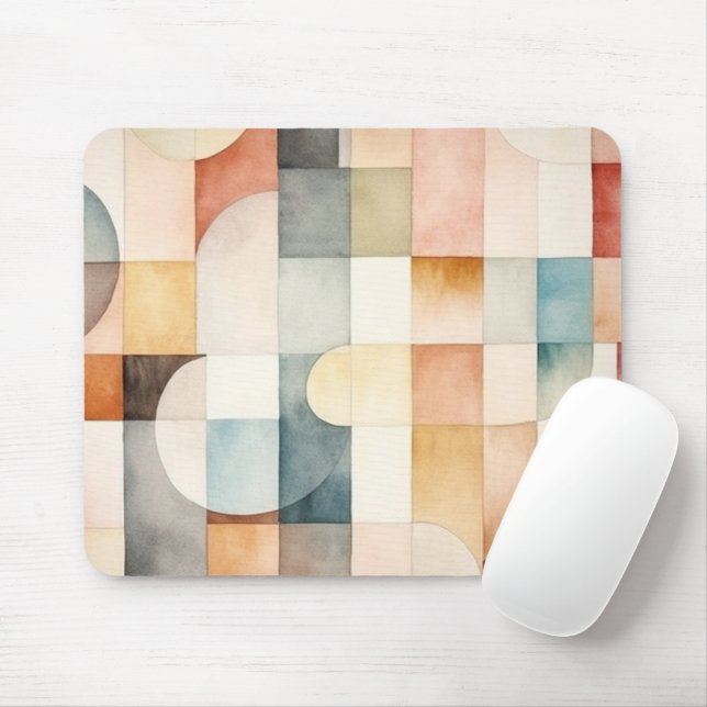 Boho Watercolor Abstract Art Mouse Pad (With Mouse)