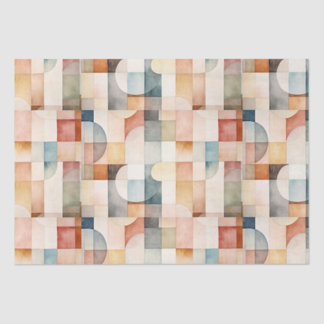 Boho Watercolor Abstract Art Tissue Paper (Front)