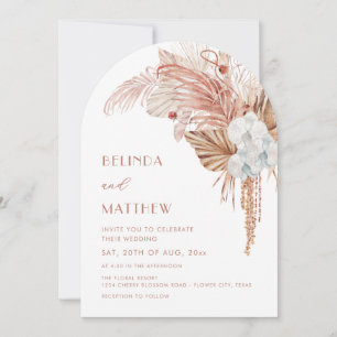 Boho Watercolor Arched Floral Invitation