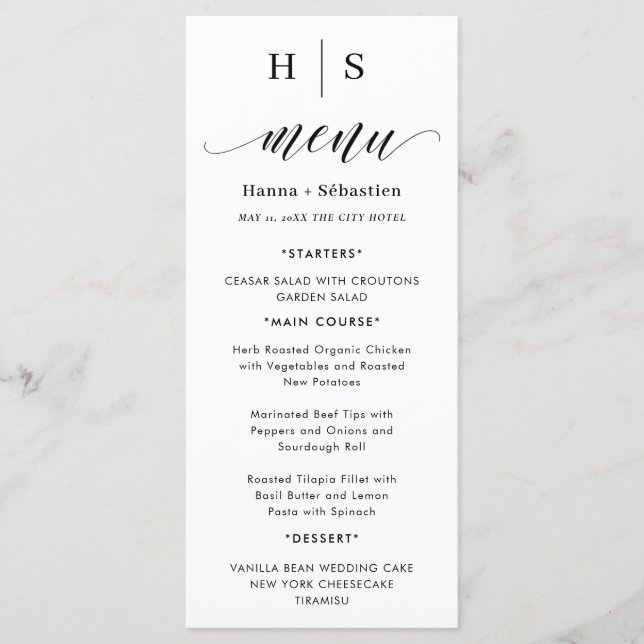 Boho Watercolor Autumn Flowers Menu (Front)