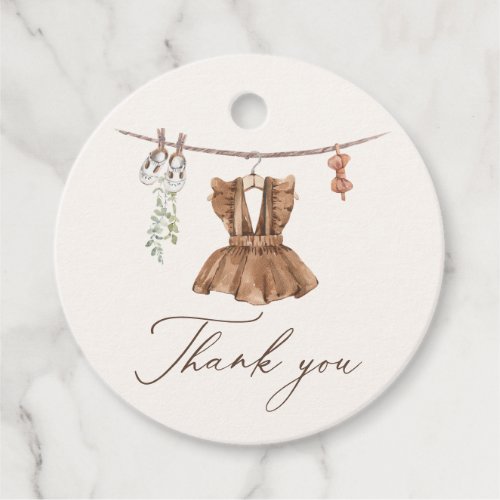 Boho Watercolor Baby Clothes Girl Baby Shower Favor Tags