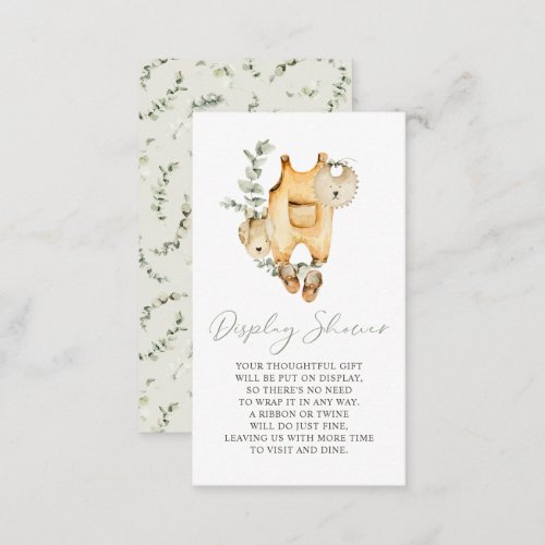 Boho Watercolor Baby Overalls Display Shower Enclosure Card