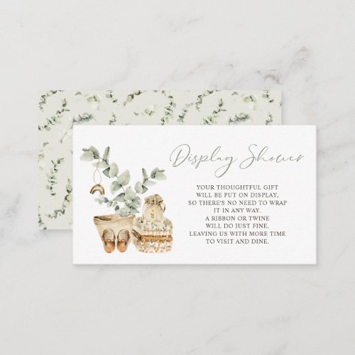 Boho Watercolor Baby Shower Gifts Display Shower Enclosure Card
