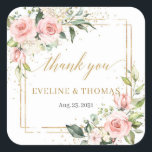 Boho watercolor blush pink roses wedding square sticker<br><div class="desc">Planning a boho-chic wedding or event? Elevate your theme with the Boho Watercolor Blush Pink Roses Wedding Square Sticker. These charming stickers add a touch of whimsical elegance to your special day, perfect for sealing invitations, decorating favors, or personalizing décor. The soft hues and delicate rose design create a romantic...</div>