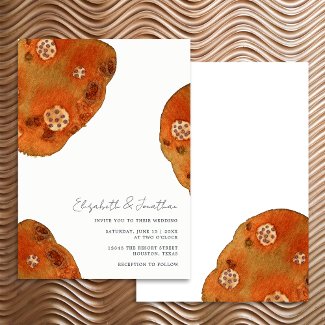 Boho Watercolor Burnt Orange Simple Wedding