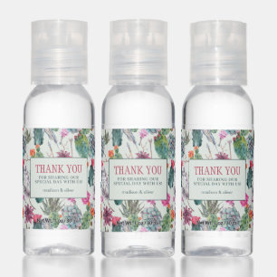 Boho Watercolor Cactus & Succulent Thank You Hand Sanitizer